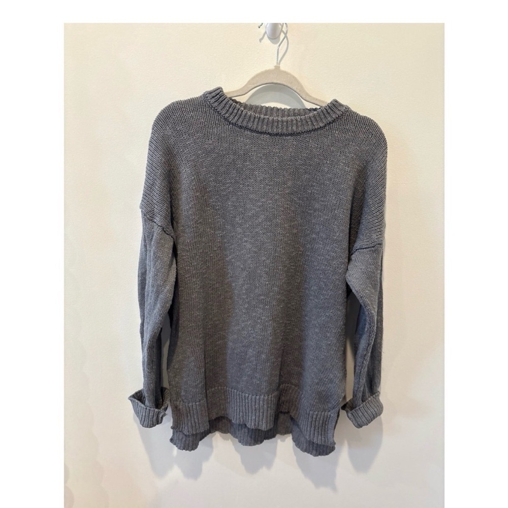 Quince Cotton Linen Relaxed Crew Sweater Size Medium